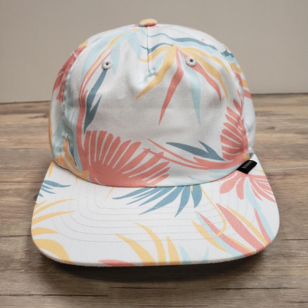 Roark Tropical Bird Hat Cap Strap Back Mens One Size White Multicolor Adjustable